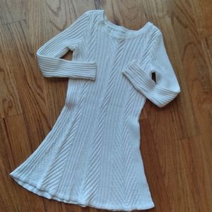 #701 Crazy 8 Girls White Sweater Dress Cable Knit